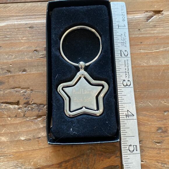 Reading Rockstar Keychain Silver Metal Spinner Star Read Like A Rockstar Reward - Picture 9 of 12